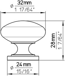 Uchwyty Gałka 1533 - czarny mat / fi 32 mm - Siro