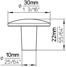 Uchwyty Gałka 2087F - biały mat / fi 30 mm - Siro