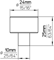 Uchwyty Gałka 2464 - mosiądz antyczny / fi 24 mm - Siro