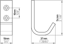 Wieszaki Wieszak 2314 - czarny mat / wys. 54 mm - Siro