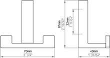 Wieszaki Wieszak 2325 - czarny mat / wys. 61 mm - Siro