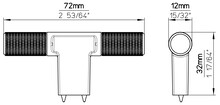 Uchwyty Gałka 2509 - mosiądz antyczny / 72 mm - Siro