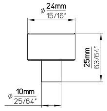 Uchwyty Gałka 2508 -  biały mat / fi 24 mm - Siro