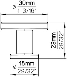 Uchwyty Gałka 2505 - efekt stali szlachetnej / fi 30 mm - Siro