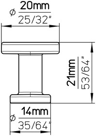 Uchwyty Gałka 2505 - czarny mat / fi 20 mm - Siro