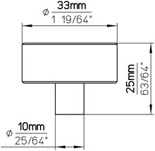 Uchwyty Gałka 2464 - efekt matowej stali szlachetnej / fi 33 mm - Siro