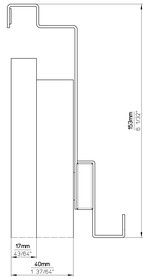 Wieszaki Wieszak drzwiowy 2569 4 haczyki - chrom połysk / wys. 114 mm - Siro