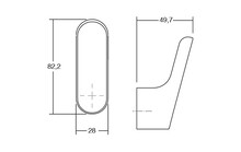 Wieszaki Wieszak drewniany LUV 7018 - dąb / wys. 82 mm - Viefe