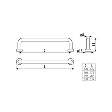 Uchwyty Uchwyt US18 - czarny mat, złoty / rozstaw 192 mm - Gamet