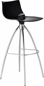 Hoker plastikowy czarny nogi metalowe srebrne 80 cm