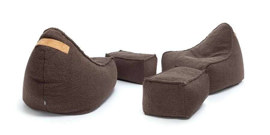 Fotel Mini Keiko Boucle + podnóżek