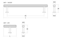 Uchwyty Reling RILLE MINI 0621 - efekt stali szlachetnej / rozstaw 160 mm - Viefe