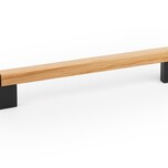 Uchwyt DUO MINI - dąb / rozstaw 160 mm   Wymiary: - szerokość: 194,6 mm - głębokość: 35 mm - wysokość: 12 mm    Materiał: aluminium + drewno  ...