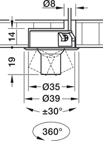 Oświetlenie LED Oprawa punktowa / wpuszczana / Häfele Loox5 LED 2093 / 12 V średnica otworu 35 mm / 1 W /biały ciepły 3000 K /czarny - Häfele