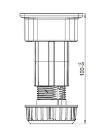 Nóżki i cokoły Nóżka z regulacją UNI PLUS 48 z adapterem - wysokość 100 mm / udźwig 250 kg - Würth