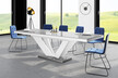 Stół rozkładany VIVA 2 160/256x89 - wysoki połysk/szaro-biały