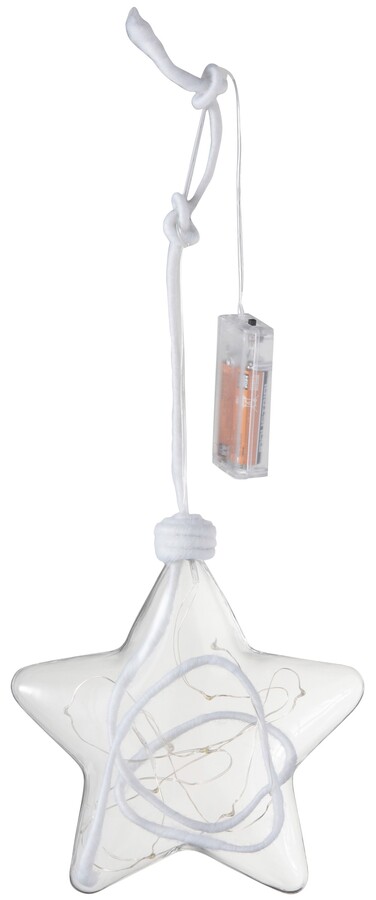 Dekoracja wisząca szklana transparentna gwiazda 18x6 cm