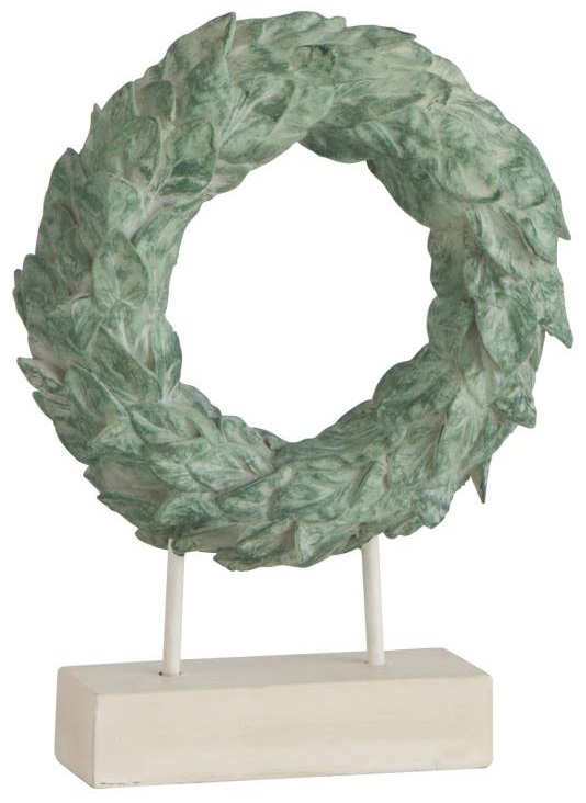 Figurka dekoracyjna zielona okrągła 16x4 cm