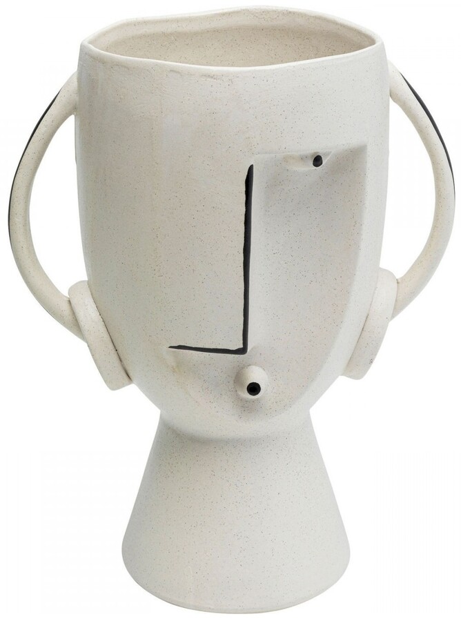 Wazon z uchwytami FACE POT 30 - biały