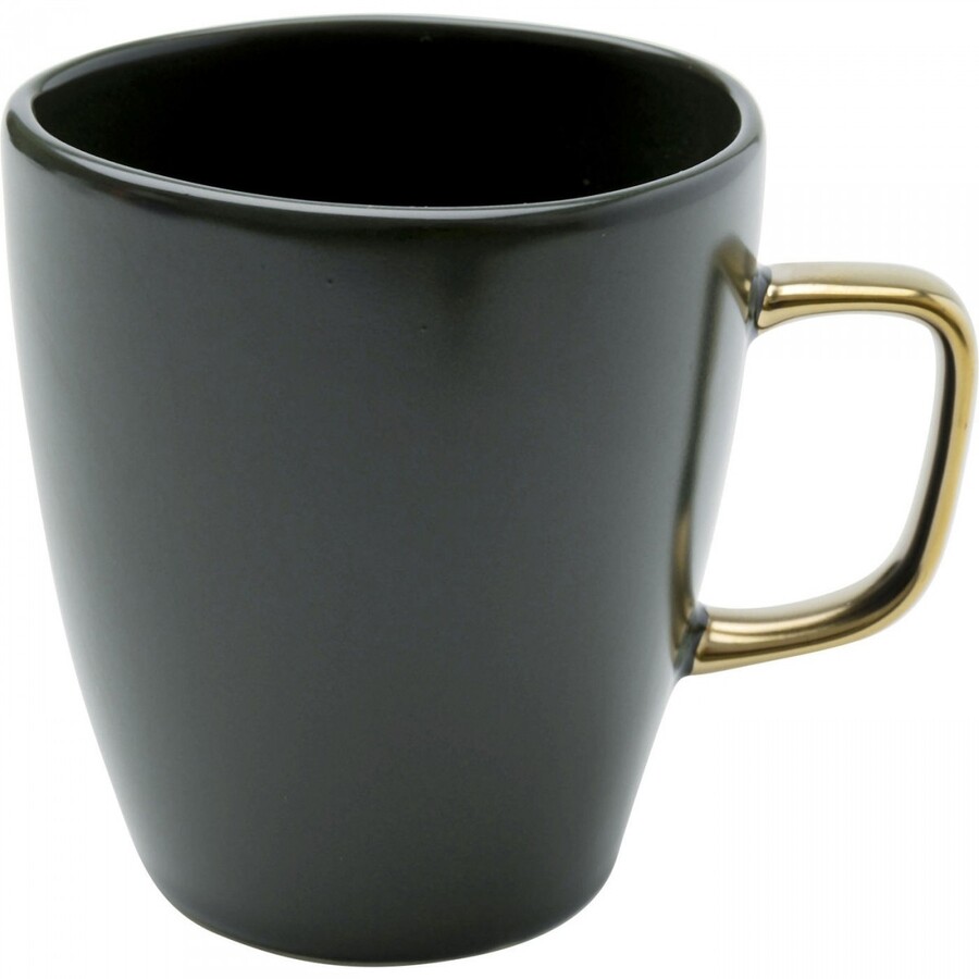 Kubek z uchwytem VIBRATIONS 380 ml - ciemnozielony/złoty