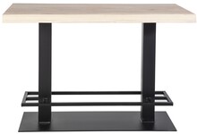 Stół barowy z podpórką na nogi 140x80 - naturalny bielony/czarny
