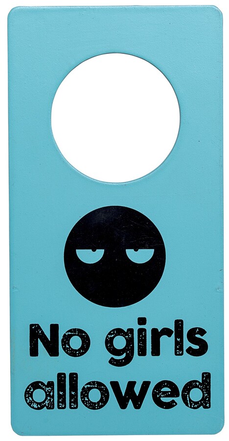 Zawieszka na drzwi No Girls Allowed niebieska