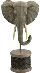 Figurka dekoracyjna ELEPHANT HEAD PEARLS - szary