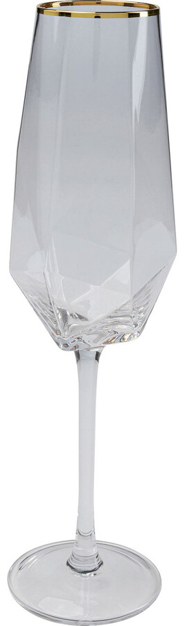 Kieliszek do szampana DIAMOND GOLD RIM - transparentny