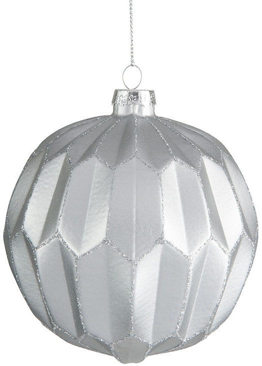 Bombki choinkowe 4-set szklane srebrne Ø10x11 cm