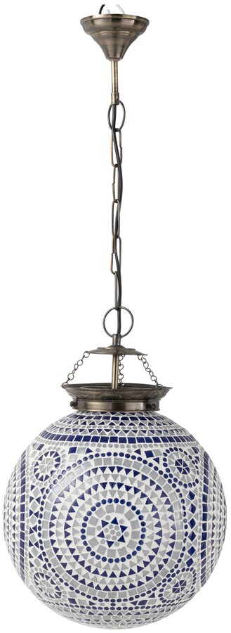 Lampa wisząca EKI MOSAI B 35 cm - biało-niebieski