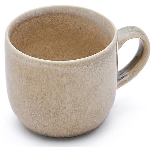 Kubek z uchem ceramiczny w kolorze szarym 200 ml