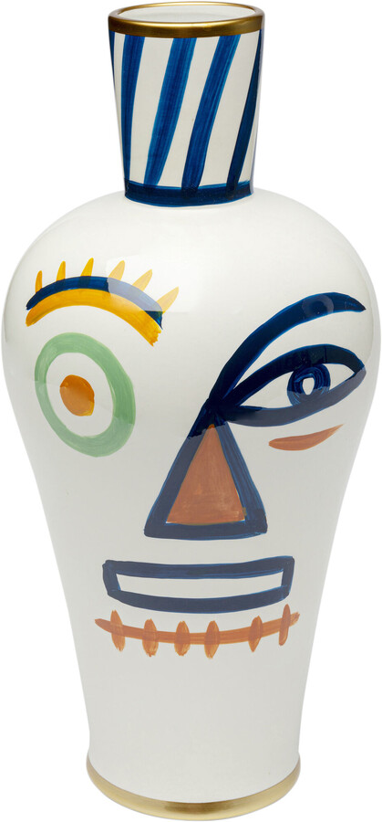 Wazon z porcelany kolorowy dwie twarze Ø21x44 cm