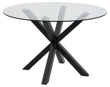 Stół okrągły HEAVEN 119 cm - transparentny/czarny