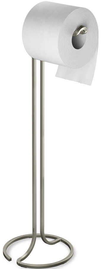 Stojak na papier toaletowy metalowy srebrny 56 cm