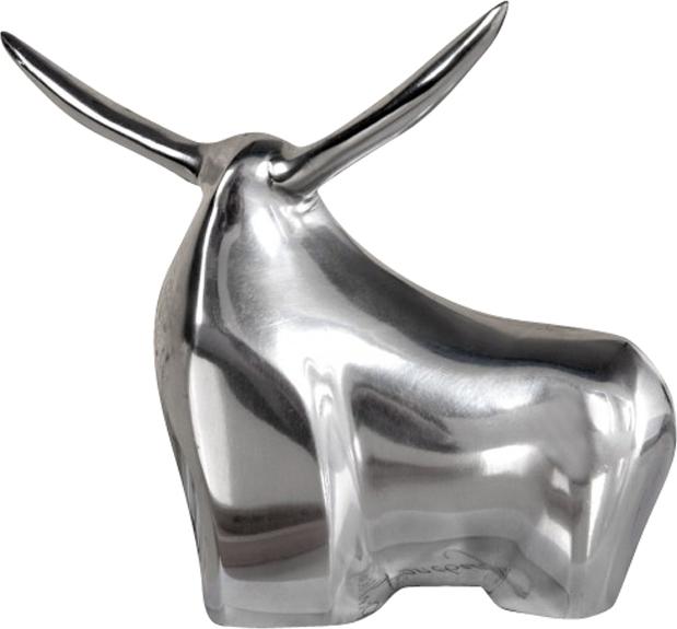 Figurka dekoracyjna BIG BULL - srebrny