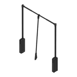 Wieszak opuszczany Pantograf LIFTER Plus / 660-890 / Aluminium- Tworzywo sztuczne / Czarna Anoda ✓ Aluminiowa obudowa z ukrytym mocowaniem ✓ Mocowany do...