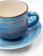 Filiżanka ceramiczna ze spodkiem SWIRL - niebieski