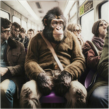 Obraz szklany COMMUTER MONKEY 60x60