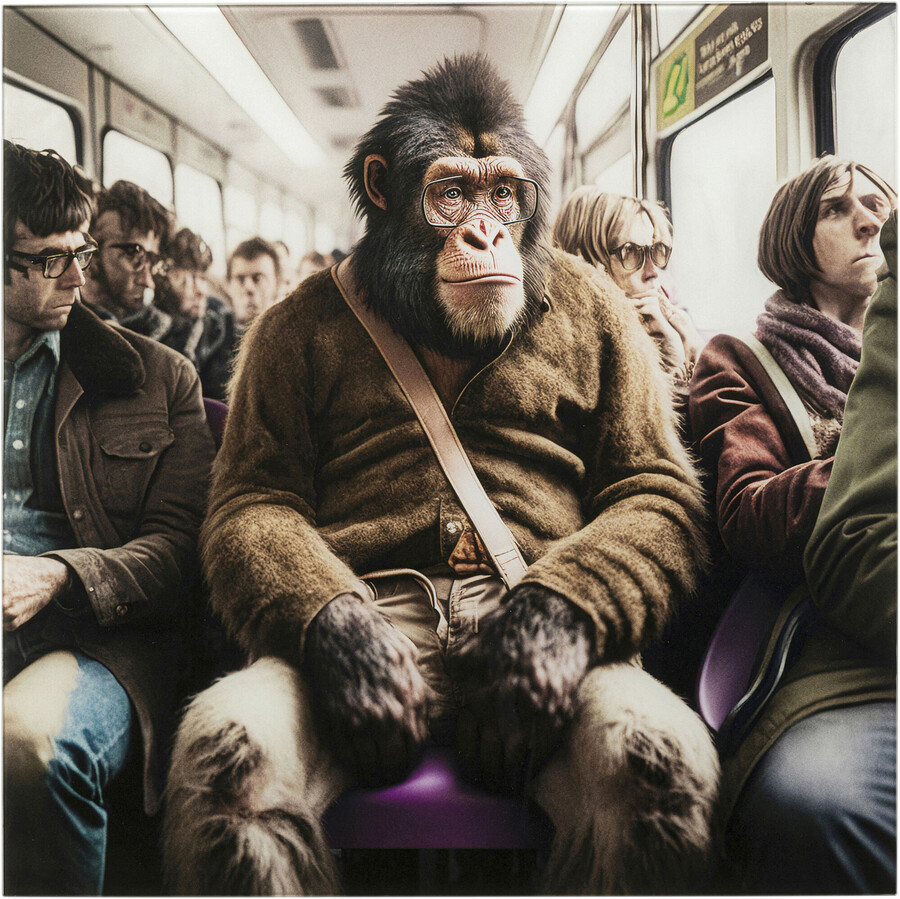 Obraz szklany COMMUTER MONKEY 60x60