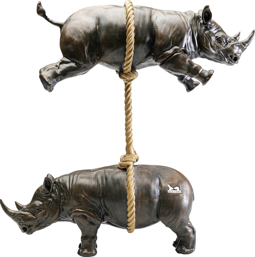 Figurka dekoracyjna ARTISTIC RHINO 46 - brązowy