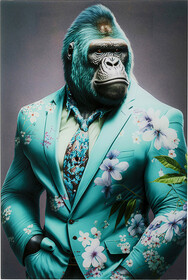 Obraz szklany MISTER GORILLA BLUE 60x90