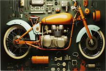 Obraz szklany GARAGE MOTORBIKE 80x60