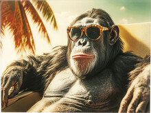 Obraz szklany HOLIDAY MONKEY 80x60