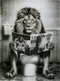Obraz szklany BATH LION 60x80