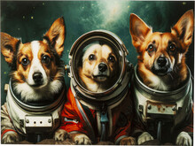 Obraz szklany ASTRONAUTS DOGS 80x60