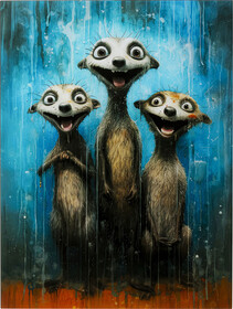 Obraz szklany SINGING MEERKATS 60x80