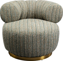 Fotel obrotowy COUTURE STRIPES boucle - niebieski