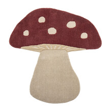 Dywanik do pokoju dziecięcego MUSHROOM 90x85 - czerwony/beżowy