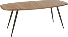 Stół drewniany 200x76 cm - naturalny/czarny