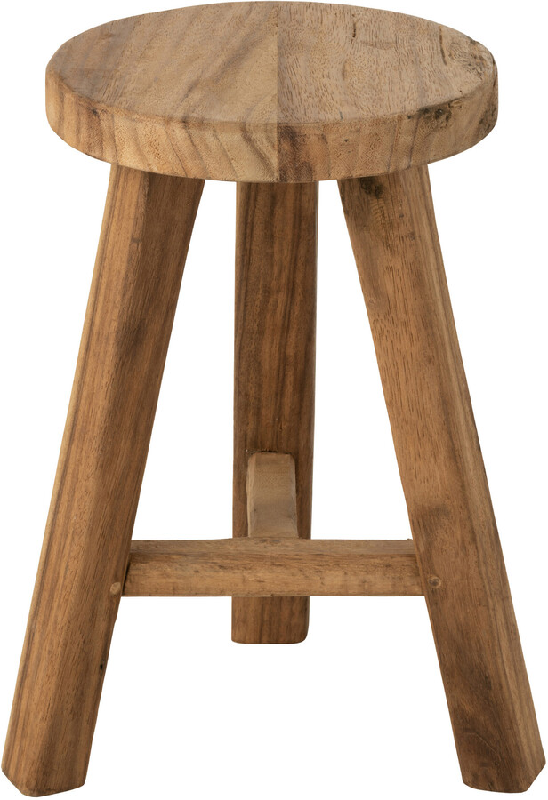 Taboret z teczyny z okrągłym siedziskiem  - naturalny